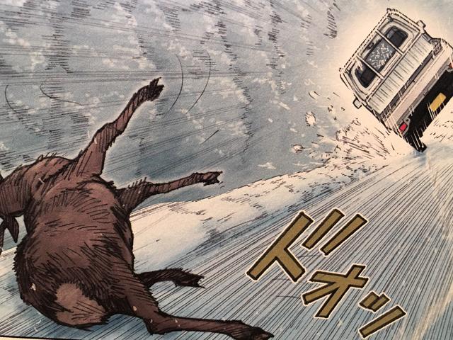 画像: なんと、道を横切る鹿と激突してしまったのだ!