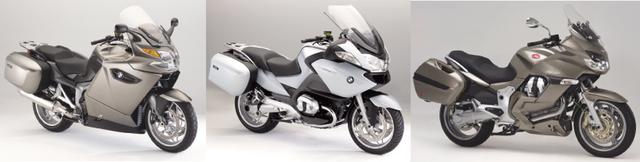 画像: (左)MOTOGUZZI NORGE1200(中)BMW K1300GT(右)BMW R1200RT