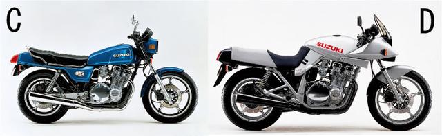 画像: 左:GSX1100E 右: GSX1100S (Bikers Station@モーターマガジン社) www.motormagazine.co.jp