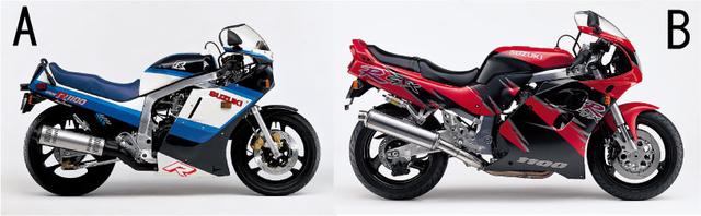 画像: 左:GSX-R1100 右: GSX-R1100 (Bikers Station@モーターマガジン社) www.motormagazine.co.jp