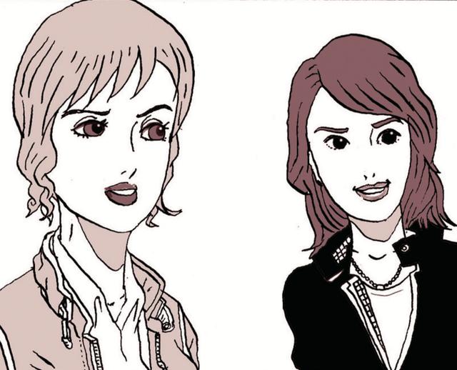 画像: かわいい女性が待っている。