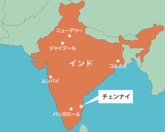 画像: チェンナイ市の位置図