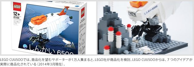 画像: LEGO CUUSOOでは、商品化を望むサポーターが1万人集まると、LEGO社が商品化を検討。LEGO CUUSOOからは、7つのアイデアが実際に商品化されている(2014年3月現在)。