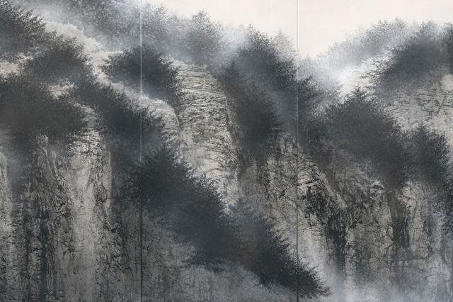 画像: 「高野山金剛峯寺襖絵断崖図」(部分) 2018年高野山金剛峯寺所蔵
