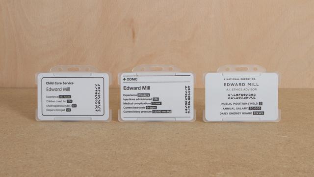 画像: アーティファクト Connected ID card(Decentralised & Transparent) 型にはまらない単発仕事をするギグワーカーのIDカードは、そのとき行っている仕事に合わせて実績やスキルの表示が切り替わり、相手に伝わる。