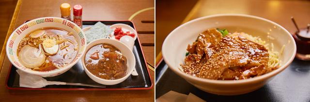 画像: スタッフが取材後に注文したランチ。左がラーメンとミニカレーのセット。