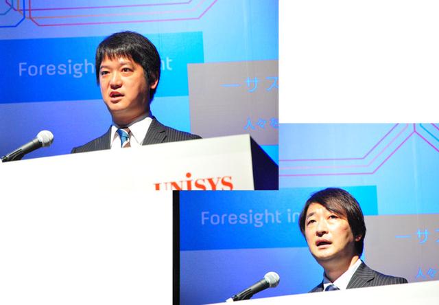 画像: RPA(Robotic Process Automation)の先進企業であるUiPathの宍戸さま(左)との共同講演。未来研究所の浅井(右)がユニアデックスにおけるRPAの自社利用の事例を踏まえて、勘所や留意点をご紹介