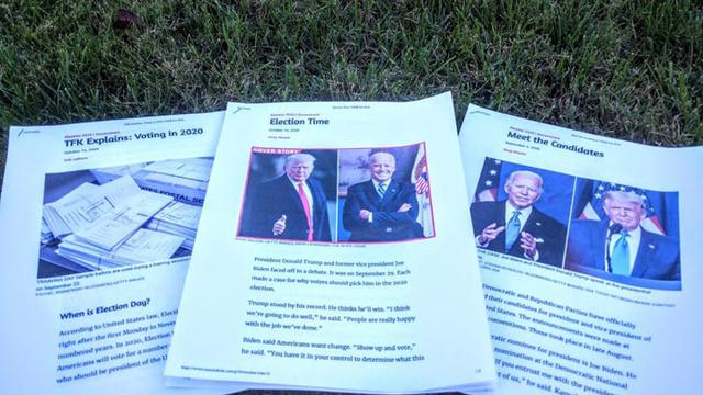 画像: 大統領選挙選に関する小学校3年生の授業での資料