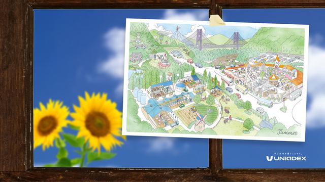 画像: 夏の壁紙(カレンダーの6月、7月、8月の街の風景が登場します。)