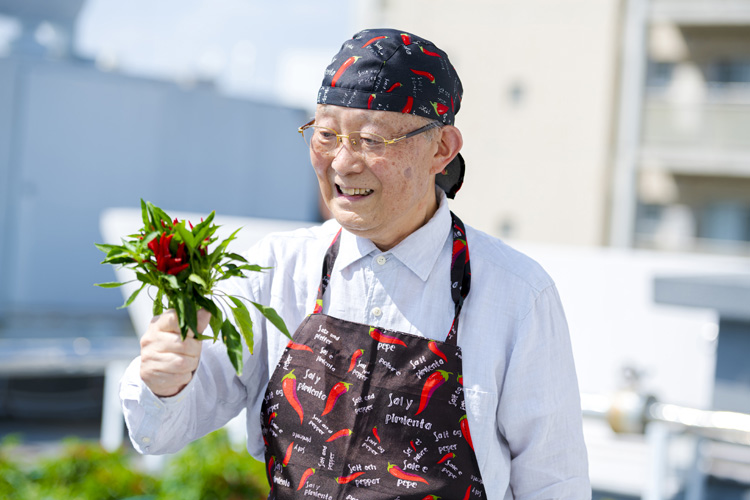 画像: 新宿のとあるビルの屋上で大事に育てられている内藤とうがらし。絶対に欠かせない水やりは、新宿メトログループの社員が毎日、交代で行なっている
