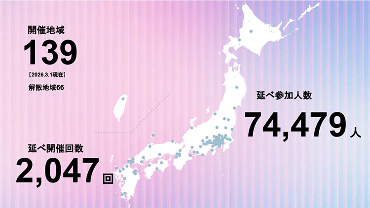 画像: 100人カイギは　2016年1月15日に第1回を東京・港区で開催。10年の間に139地域で2000回以上が開催され、延べ74,000人以上が参加した（2026年3月1日時点）