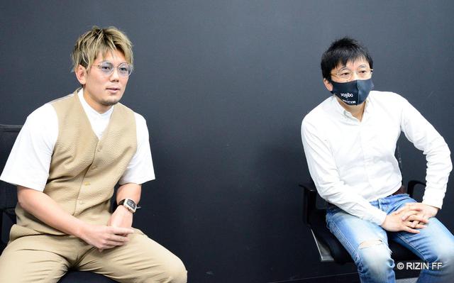 画像: 皇治とRIZIN広報事業部長 笹原圭一