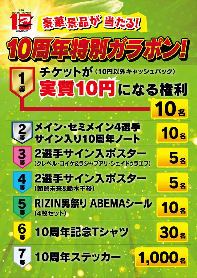 RIZIN 非売品シール4枚セット abema