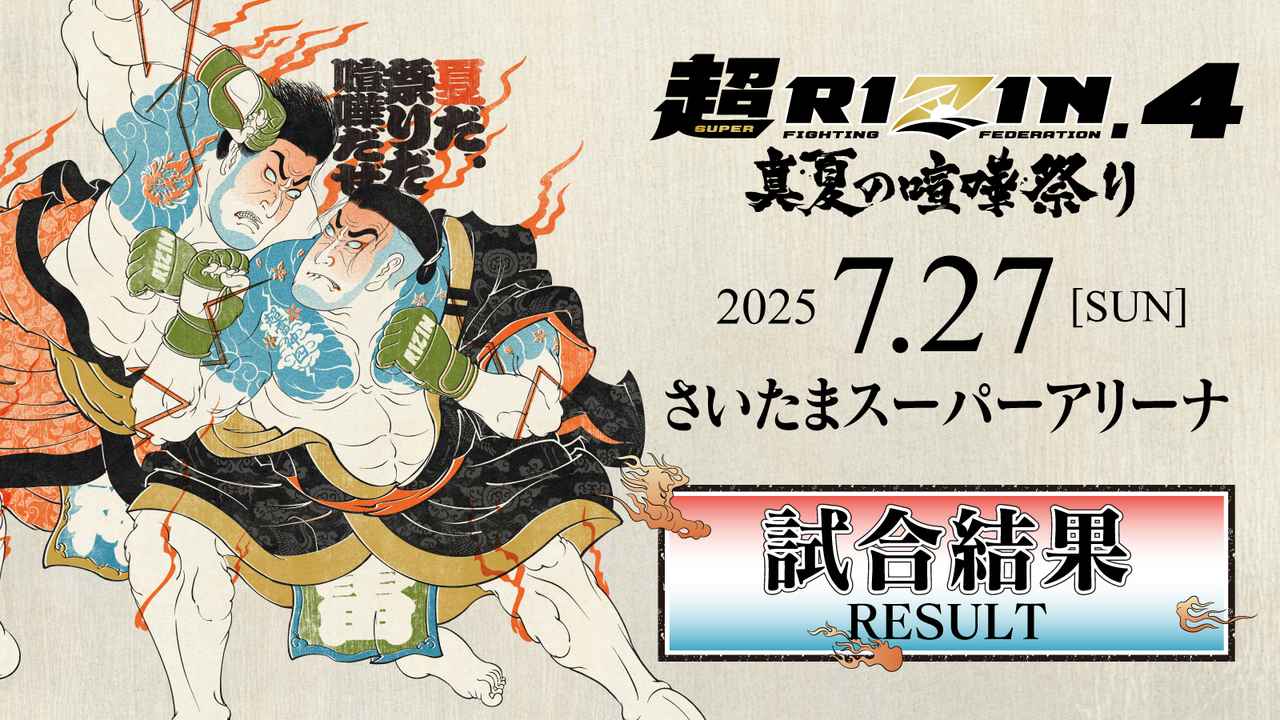画像: 超RIZIN.4 真夏の喧嘩祭り 試合結果一覧 - RIZIN FIGHTING FEDERATION オフィシャルサイト