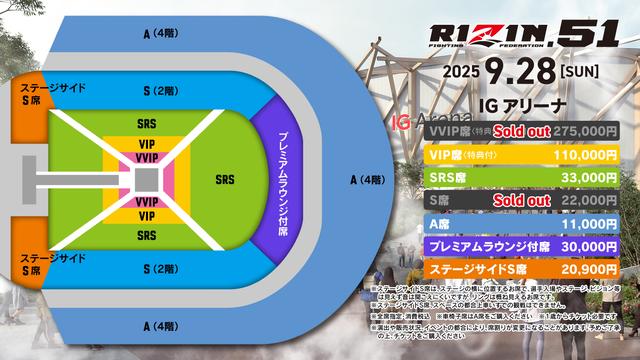 9/2（火）10時よりチケット追加販売が決定！RIZIN.51名古屋大会