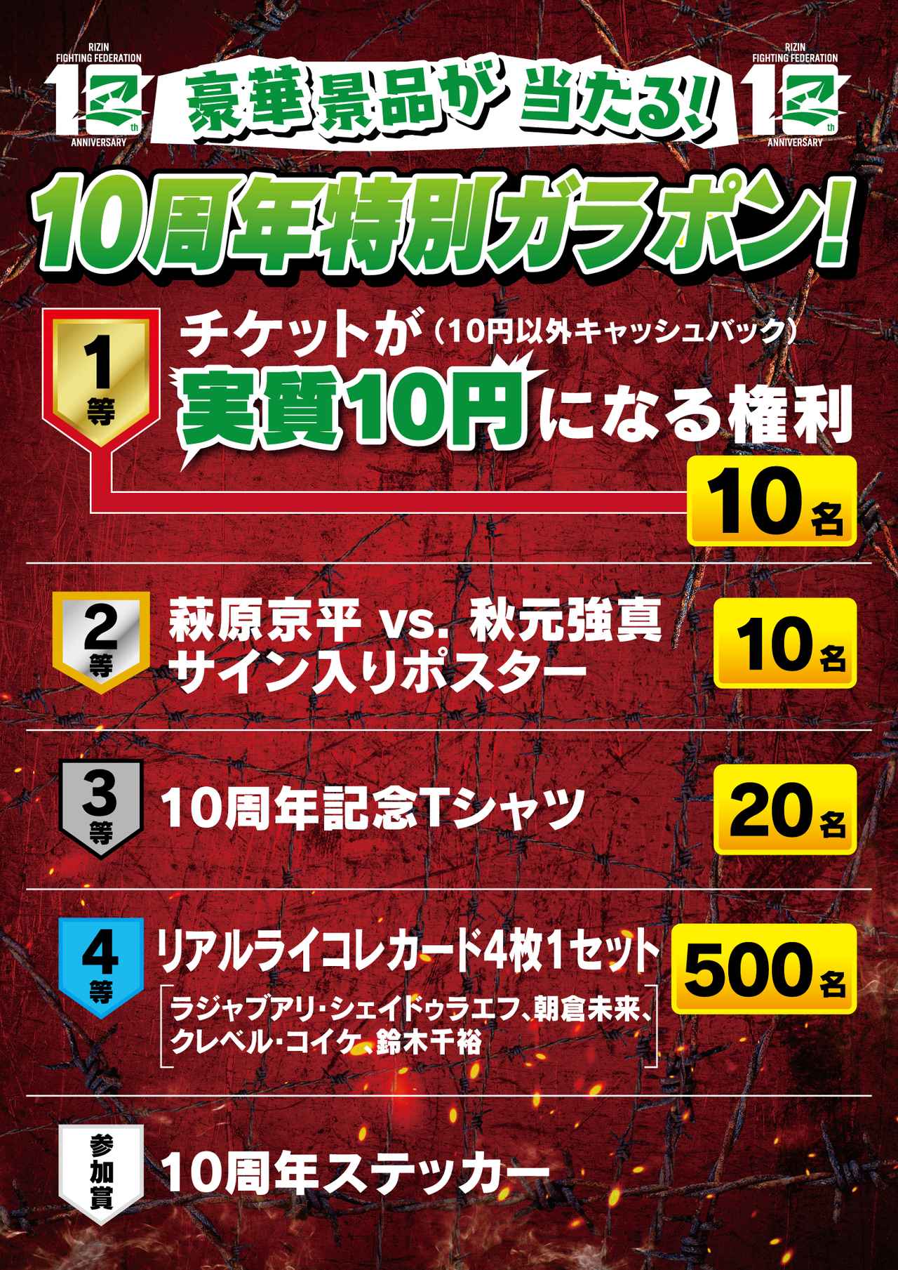 画像: ①豪華景品が当たる!?10周年特別ガラポン