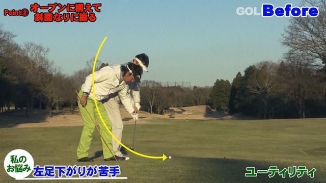 画像1: POINT2 オープンに構えて斜面なりに振る