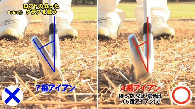 画像: POINT1 ロフトの立ったクラブを使う