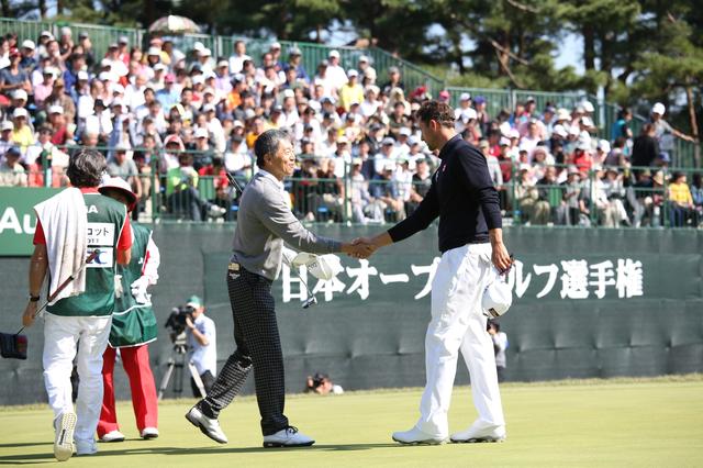 画像: 2014年の日本オープンではアダム・スコットとラウンド。「アダムが310ヤード、僕が280ヤード。100ヤード置いて行かれなくてよかった~」(田村)