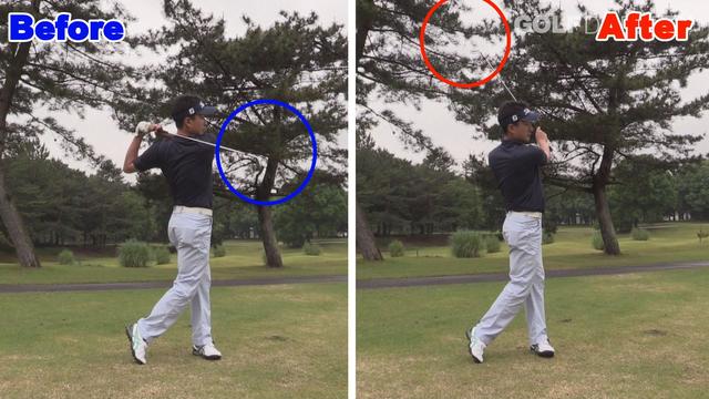 画像: POINT3 ライン出しショットのフィニッシュは肩の高さに抑える