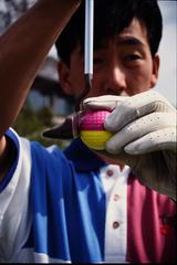 画像1: 球の赤道をパターの下で打つ
