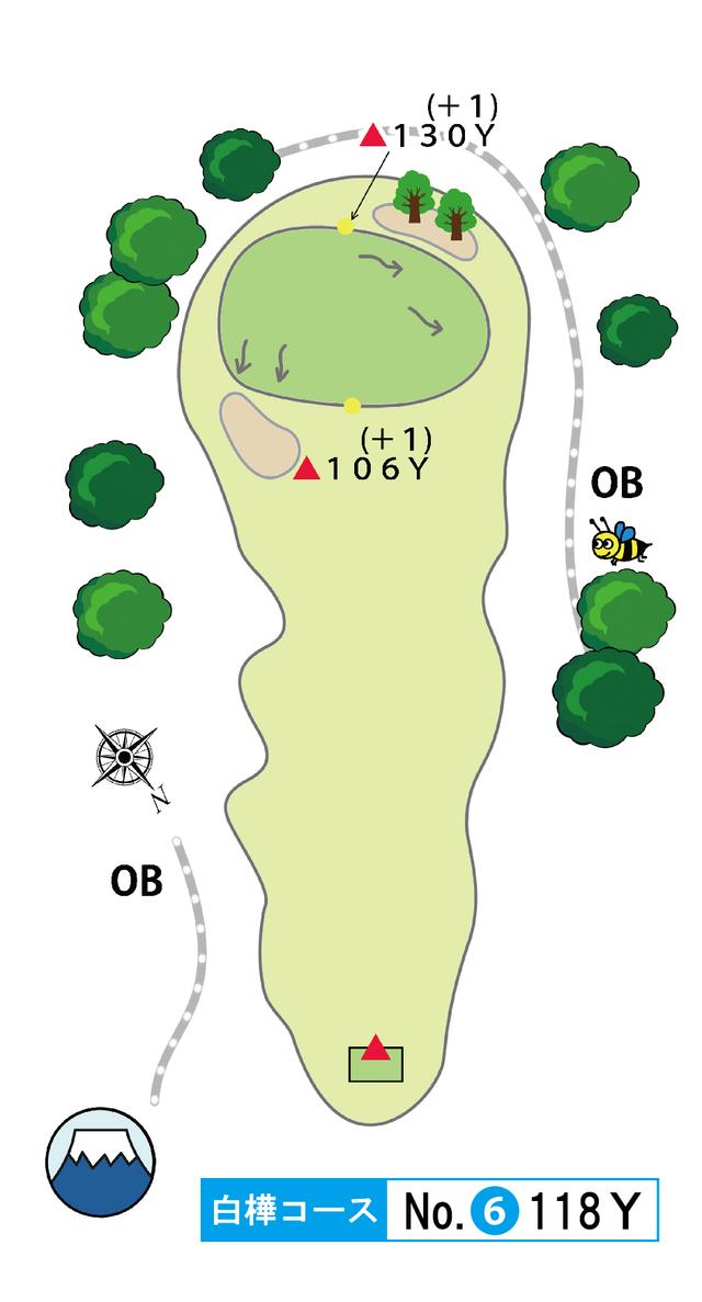 画像: 白樺コース 6番 118Y