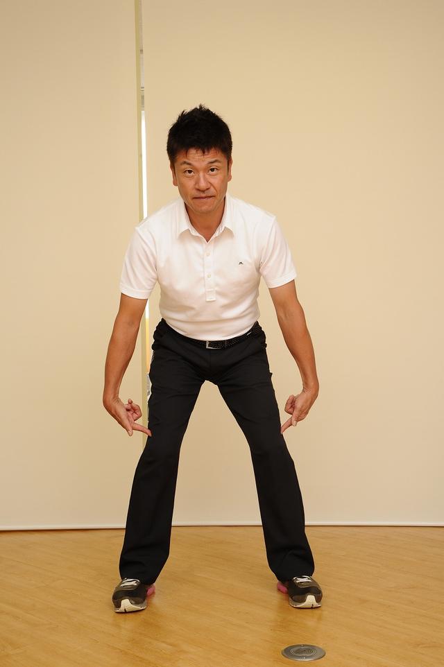 画像: ひざを内に入れる感じ