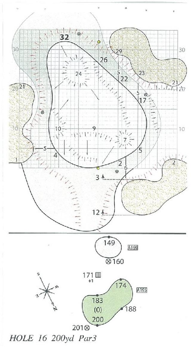 画像2: 16番 200Y Par3 左のバンカーは要注意