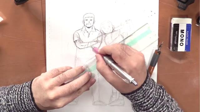 画像2: 続いて専用のペンで描く「ペン入れ」