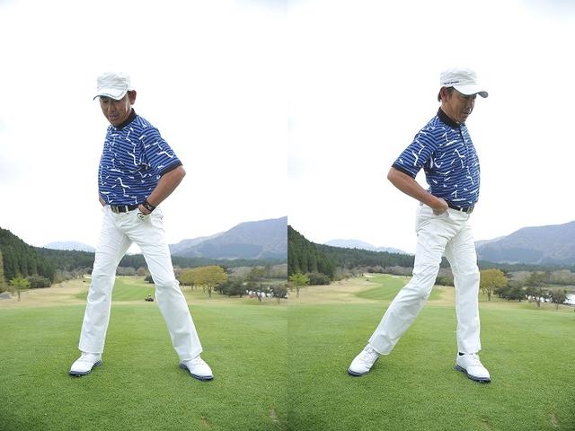 画像: 「右腰を落とさない!右サイドが下がると手元が浮いてヘッドが垂れダフりやすくなる」