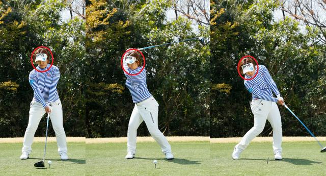 画像: 思い切って右へ移動しながらバックスウィングをとると、下半身リードでビハインド・ザ・ボールのインパクトを実現できる