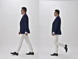 画像: まず片足を後ろに上げ、前に振り出しながらその足に乗り込み、次にもう片方の足を後ろに上げる