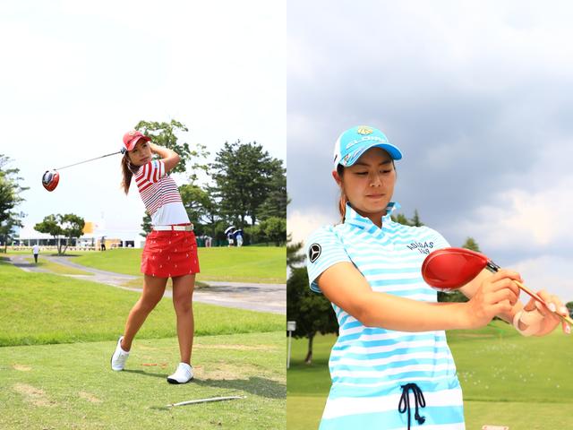 画像: 大西葵は「キュッと締まって見えます」。松森彩夏は「集中力を高めてくれる色ですね」と興味津々