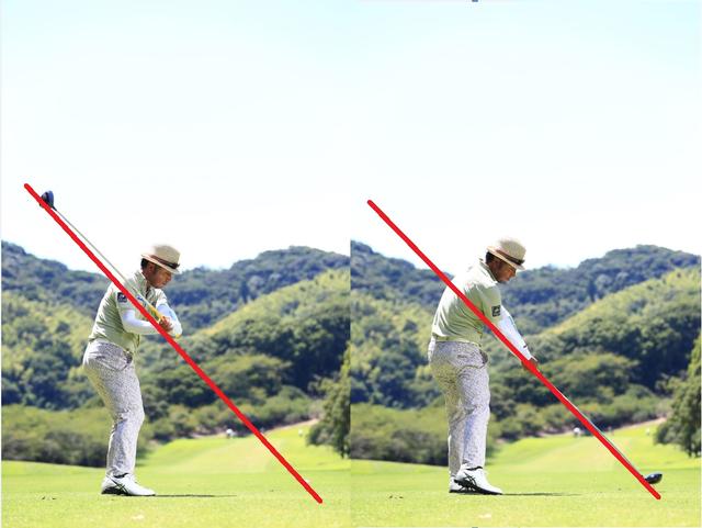画像: ダウンスウィングの早い段階でインパクトと同じ面の上をなぞるように動くお手本のようなオンプレーンスウィング