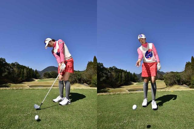 画像: 「ボールをトスするように打てば、ランニングアプローチになります」(飯島)