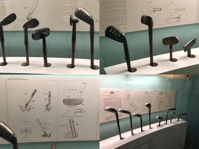 画像: 全英ゴルフ博物館にて。長いゴルフの歴史の中では高く上がるクラブだけでなく、チッパー、ジガーなど転がしやすい特殊クラブも数多く“発明”されている。