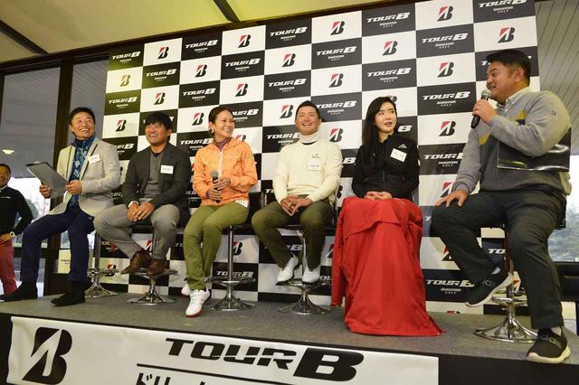 画像: 左から宮本勝昌、宮里優作、宮里藍、片岡大育、アン・シネ、宮里聖志。超豪華メンバーでのトークショーだ