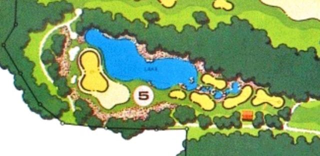 画像: (画像2)カレドニアンGCの公式サイトに掲載されたホール図。グリーンがやや斜めに配置されているのがわかる