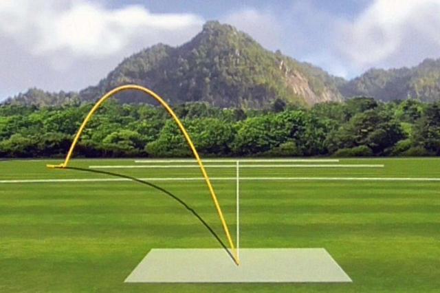 画像: (画像B)中村が一番つかまる位置に重心を調整したM5を、ニュートラルな状態と同じ感覚で打ったときの弾道。つかまりの強さがわかる