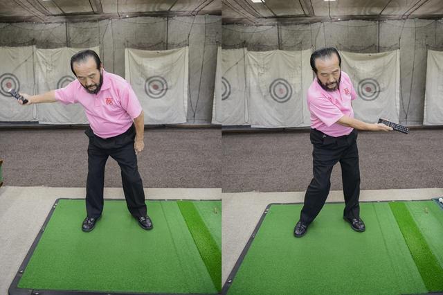 画像: テレビなどのリモコンを右手で上向きに持って振るだけ。横向きに持ったときと感覚が全く違うことがわかるはず