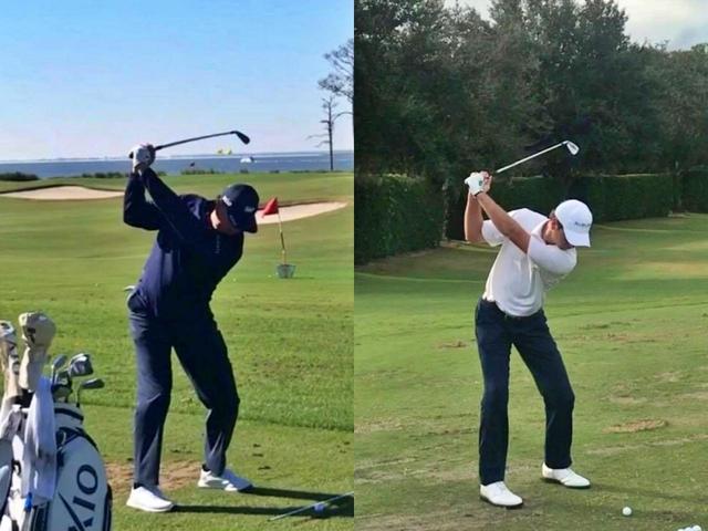 画像: アーニー・エルス(左)と甥っ子ヨバン・レブラ(右)のスウィングを見比べると似ているのがよくわかる
