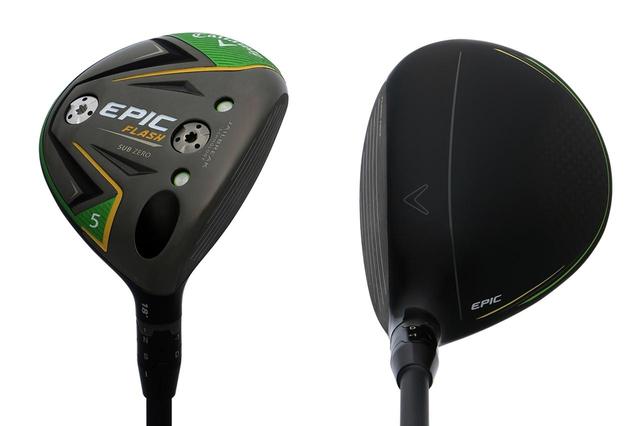 画像: エピックフラッシュ サブゼロ FW(5番、ロフト角18度)。ソール後方とフェース寄りの2箇所にウェートを配し、力強い球が打てるモデル。ネック調整機能も搭載されている