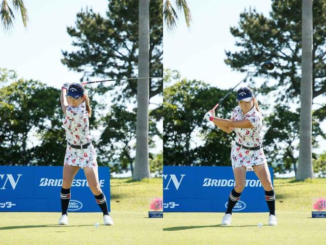 画像: 2019年リゾートトラストレディスで撮影した藤田光里スウィング(撮影/小林司)