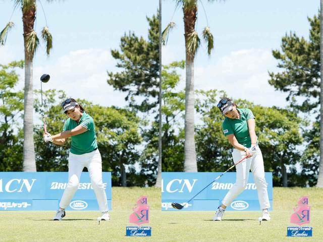 画像: 画像B:体の回転重視で振ることでクラブが“寝る”ことを避けている(写真は2019年のリゾートトラストレディス 撮影/小林司)