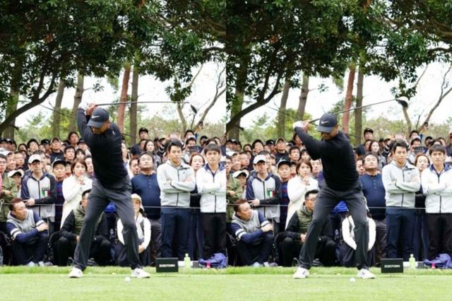 画像: 切り返しで沈み込みつつ、重心を左側へスライドさせている(写真は2019年のZOZOチャンピオンシップ 撮影/姉崎正)