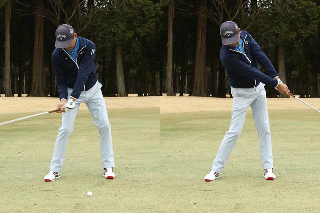 画像: 頭の位置は常にボールの右側にキープしよう(撮影/野村知也)