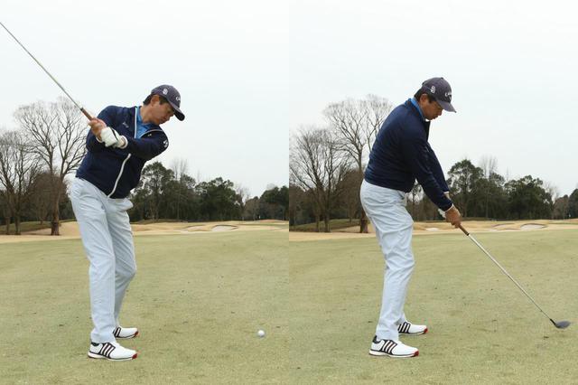 画像: フェアウェイウッドは斜めに振る意識を持つといいと中村(撮影/野村知也)