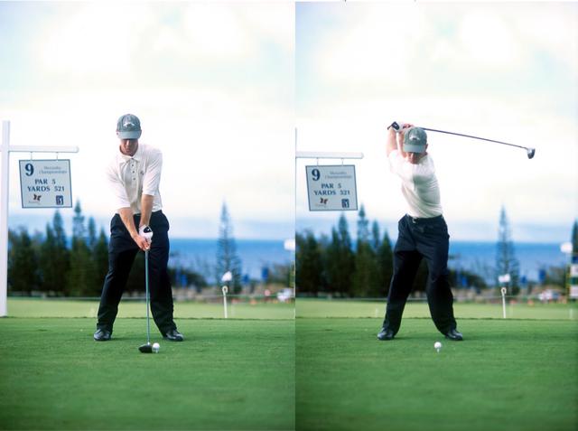 画像: 画像A ストロンググリップでトップでフェースは空を向くシャットフェース(写真は2001年のメルセデス選手権)