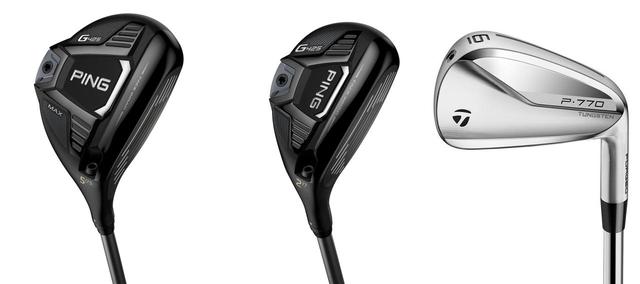 画像: 堀口が推したのはピン「G425MAX FW」(左)、ピン「G425ハイブリッド」(中)、テーラメイド「P770アイアン」(右)の3本