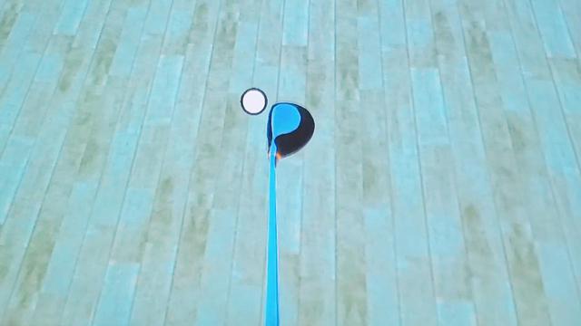 画像: 一人称視点のため非常にわかりづらいですが、3Dモデルとぴったり重なって構えています。正しく構えたときのクラブの見え方がわかるのも良いですね